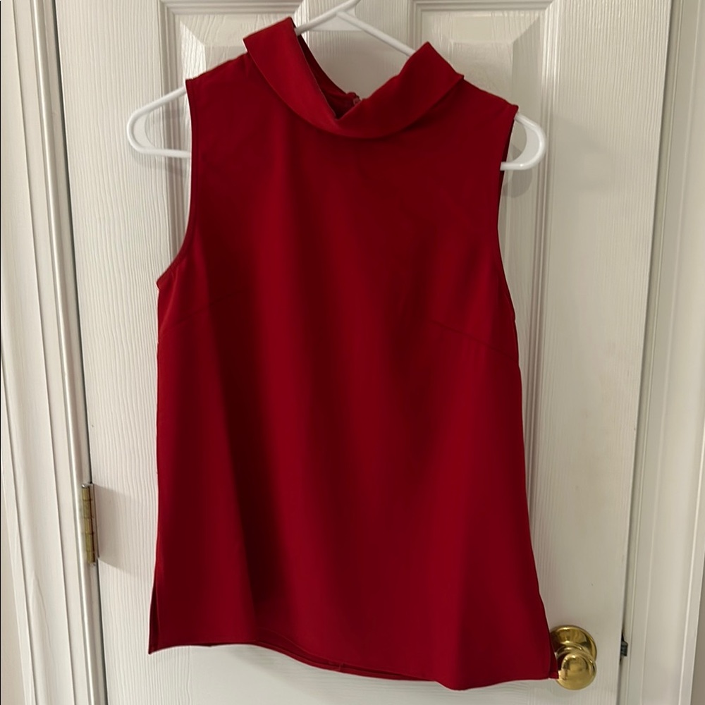 Aryeh Scarlet Sleeveless Blouse with collar